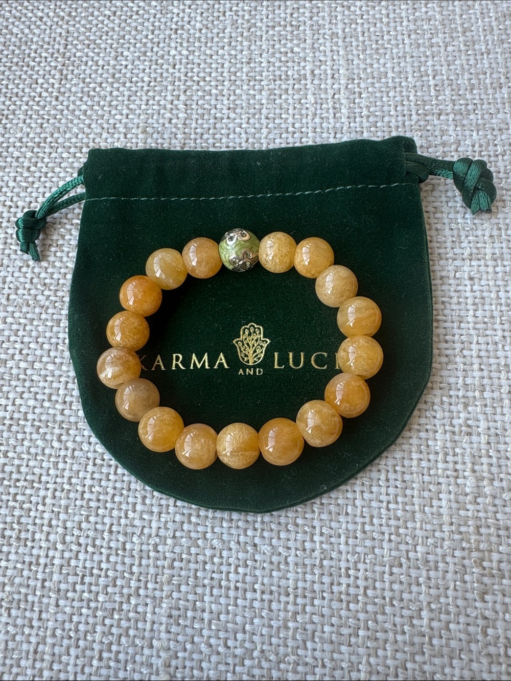 Karma and Luck Golden Yellow Jade Bracelet